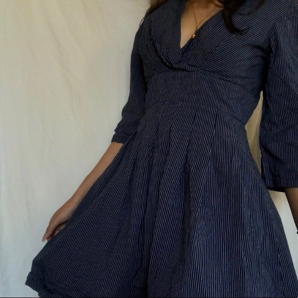 Blue Fit & Flare Dress